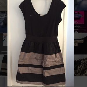 Casual black stripped dress